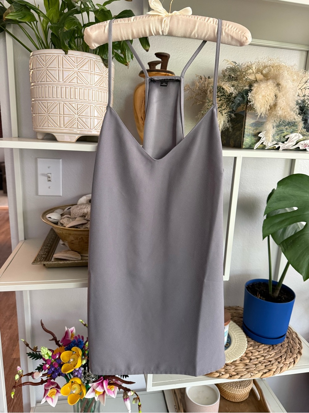 Banana Republic Gray Lavender Slip Camisole Dress